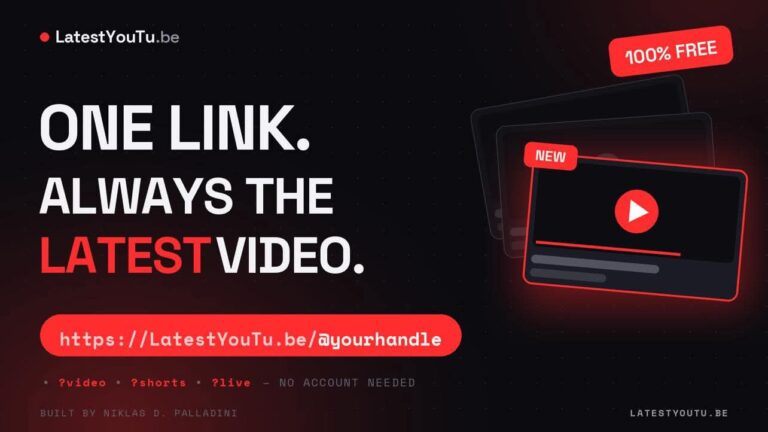 LatestYouTu.be Launches a Free Tool That Always Sends Viewers to a Creator’s Latest YouTube Video